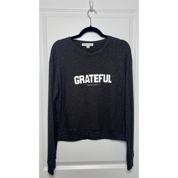 Spiritual Gangster Grateful Women's Large Charcoal Gray Sweatshirt Athleisure - Picture 2 of 9